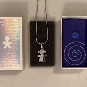 Alessi Girotondo 925 Silver Girl Pendant Necklace